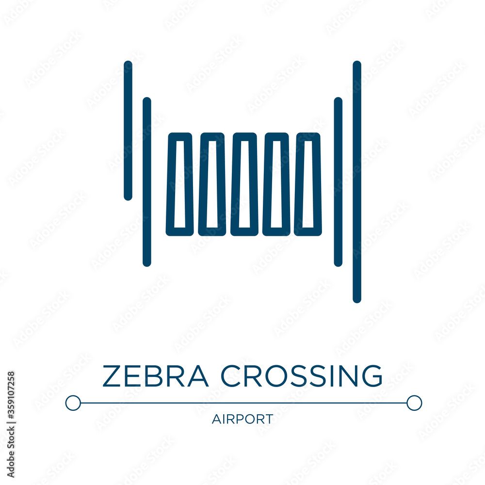 Poster zebra crossing icon. linear vector illustration from driving school collection. outline zebra crossi
