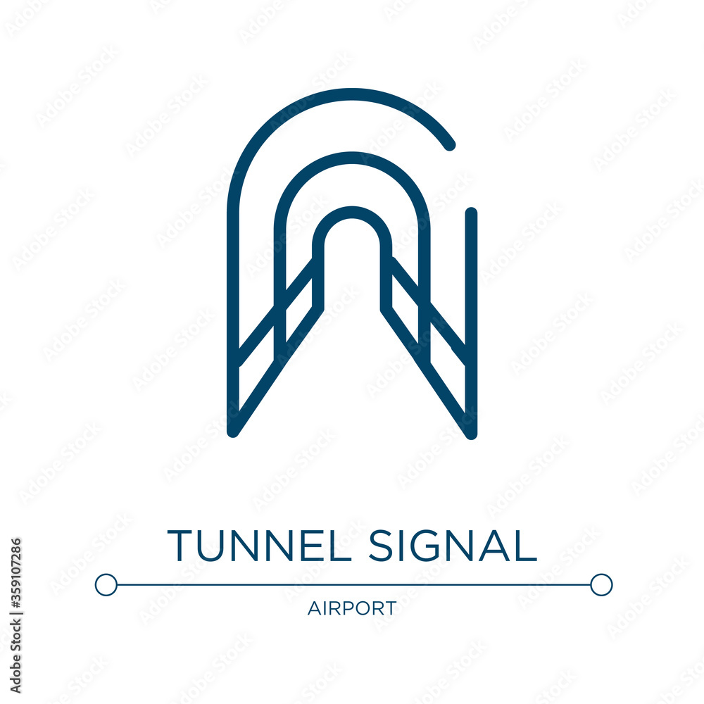 Poster tunnel signal icon. linear vector illustration from signals set collection. outline tunnel signal ic