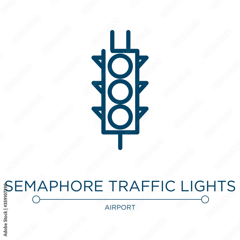Poster semaphore traffic lights icon. linear vector illustration from signals set collection. outline semap