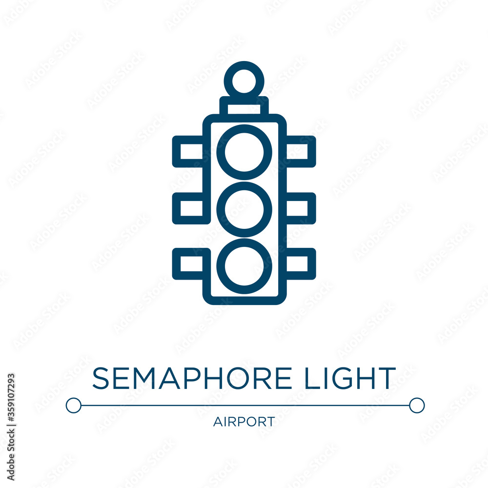 Poster semaphore light icon. linear vector illustration from signals set collection. outline semaphore ligh