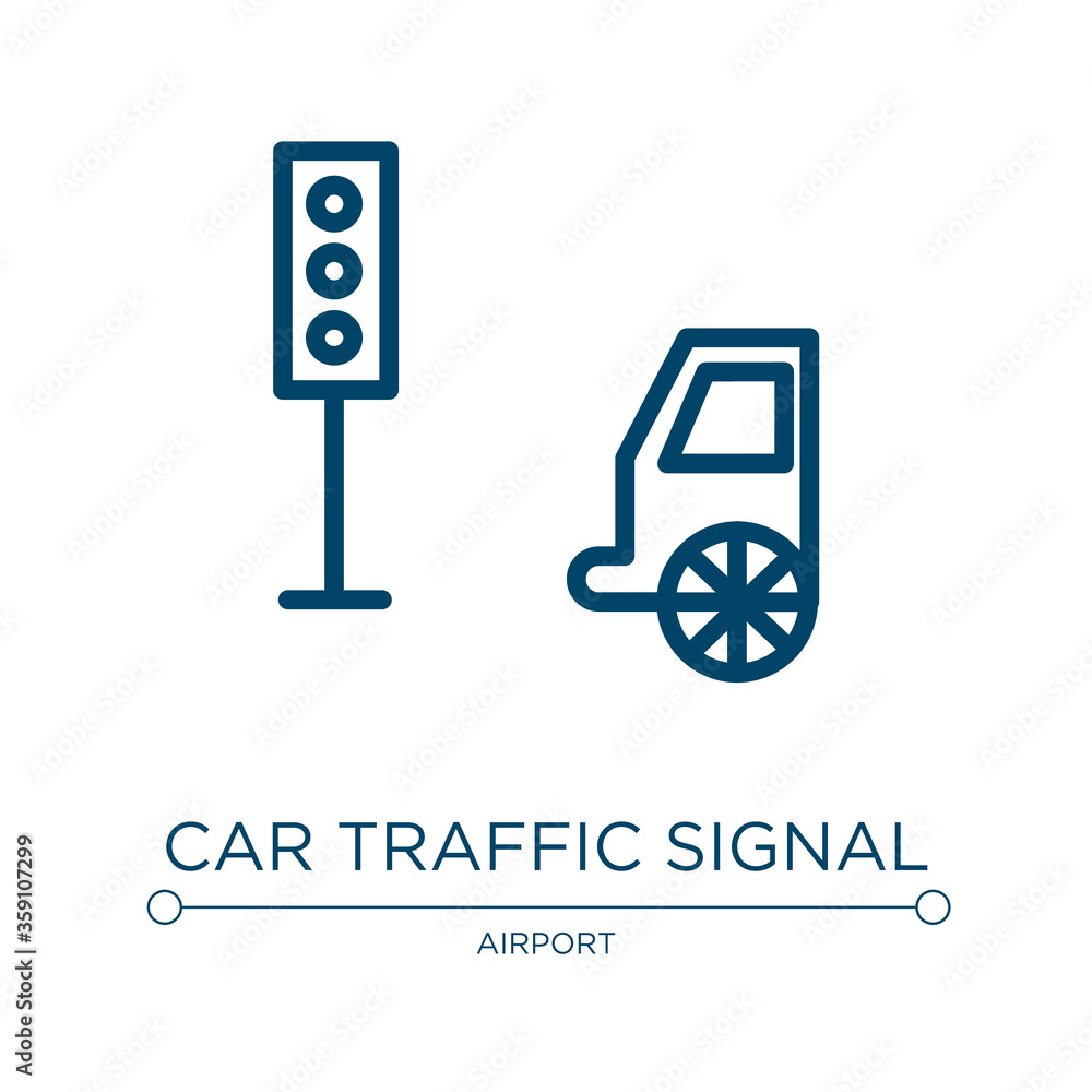 Poster car traffic signal icon. linear vector illustration from signals set collection. outline car traffic