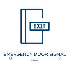 Emergency door signal icon. Linear vector illustration from signals set collection. Outline emergency door signal icon vector. Thin line symbol for use on web and mobile apps, logo, print media.