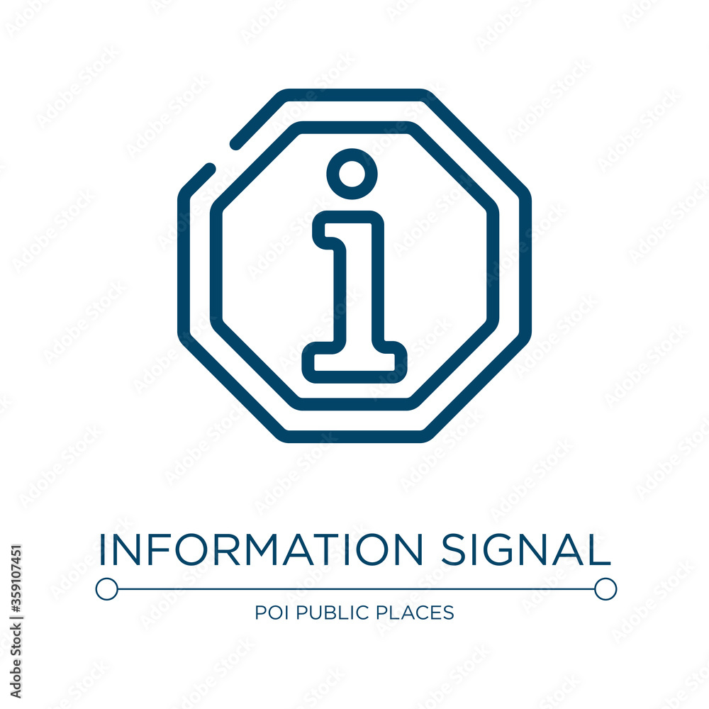 Poster information signal icon. linear vector illustration from indications collection. outline information