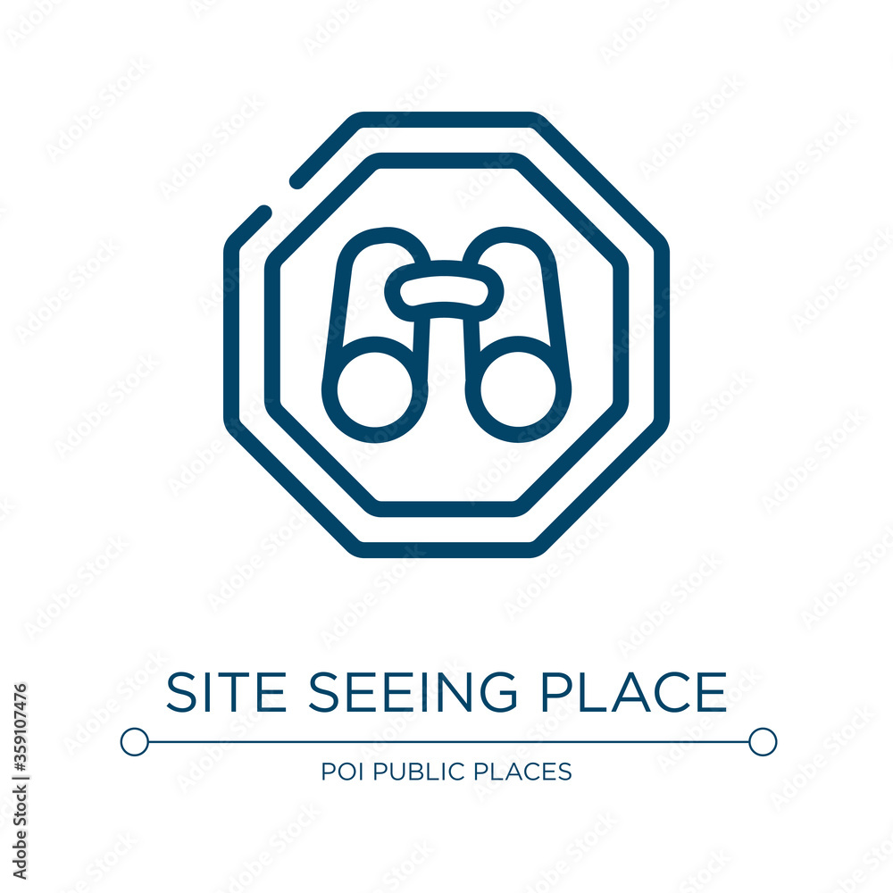 Poster site seeing place icon. linear vector illustration from indications collection. outline site seeing 