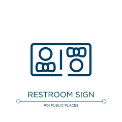 Restroom sign icon. Linear vector illustration from indications collection. Outline restroom sign icon vector. Thin line symbol for use on web and mobile apps, logo, print media.