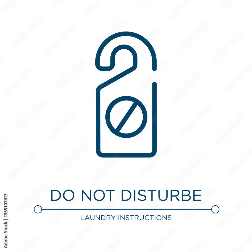 Poster do not disturbe icon. linear vector illustration from hotel signals collection. outline do not distu