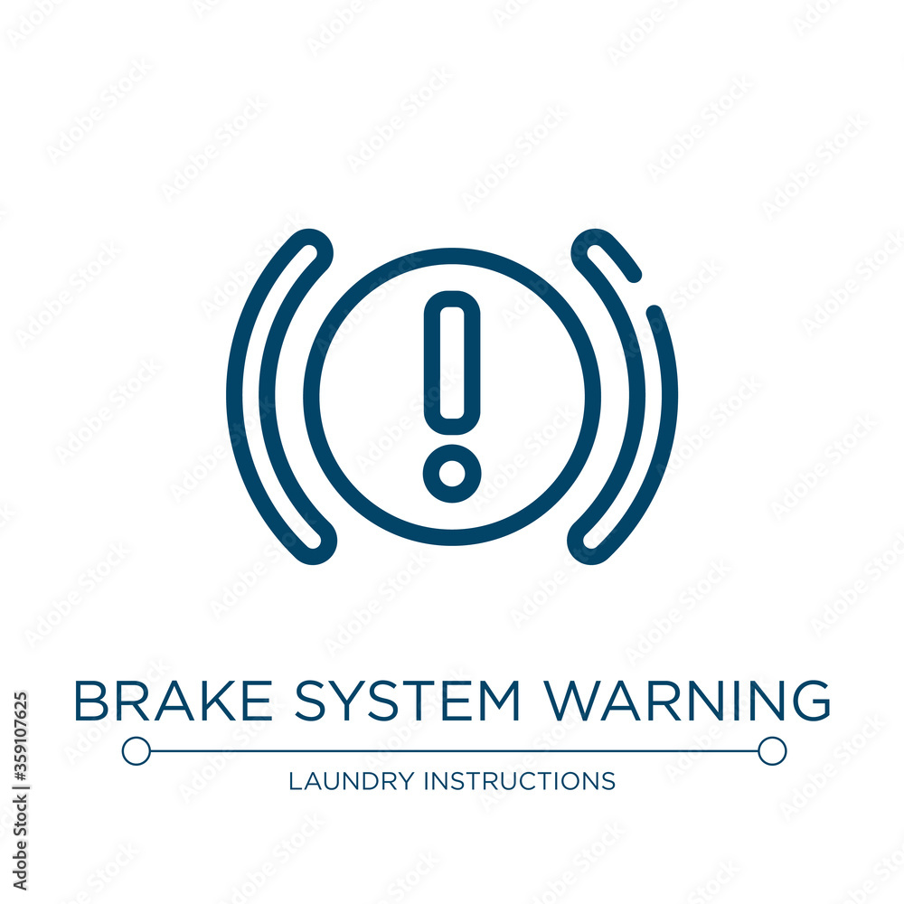 Poster brake system warning icon. linear vector illustration from car dashboard signals collection. outline