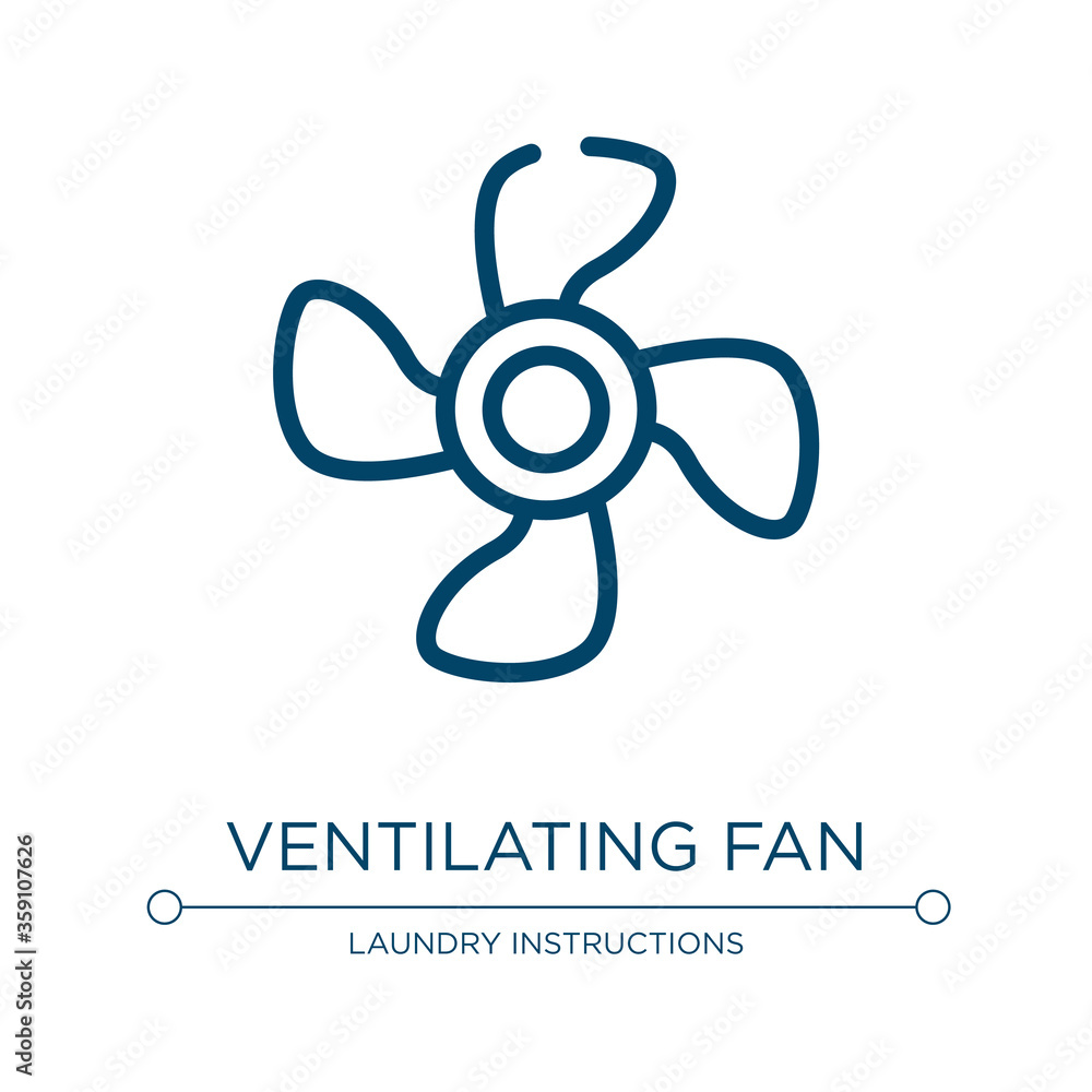 Aufkleber ventilating fan icon. linear vector illustration from car dashboard signals collection. outline vent