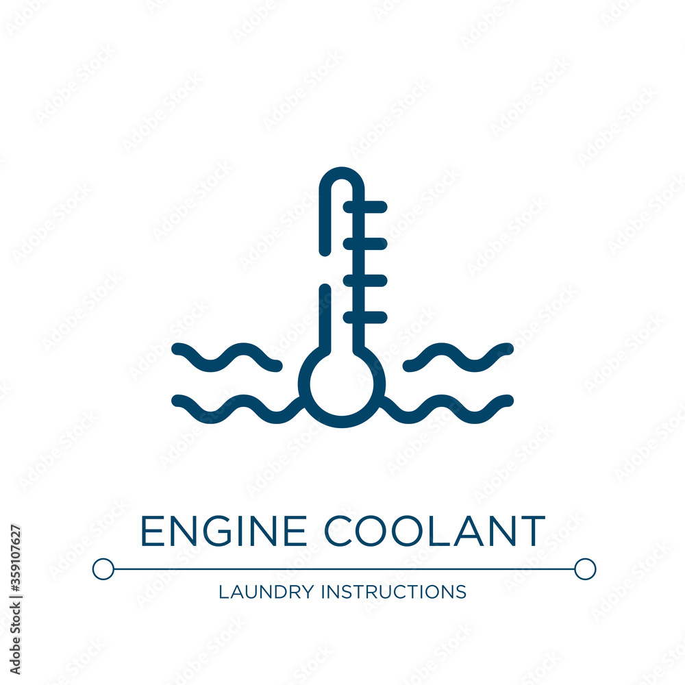 Poster engine coolant icon. linear vector illustration from car dashboard signals collection. outline engin