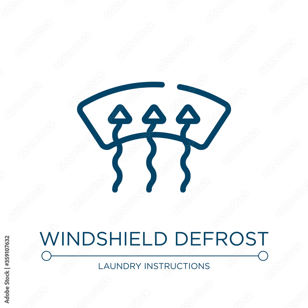 Poster windshield defrost icon. linear vector illustration from car dashboard signals collection. outline w