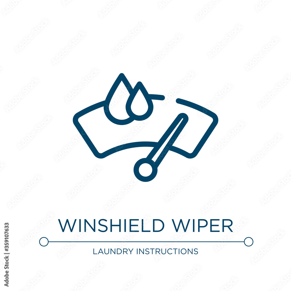 Poster winshield wiper icon. linear vector illustration from car dashboard signals collection. outline wins