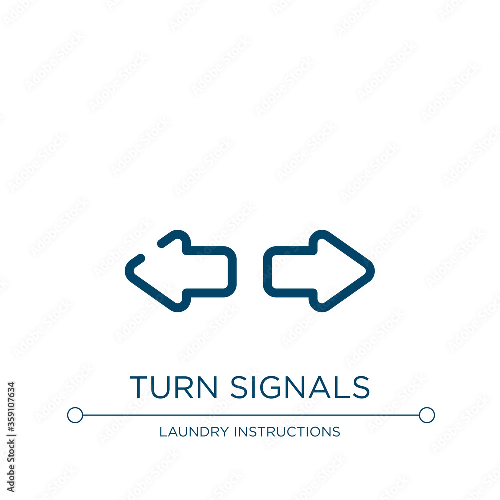 Poster turn signals icon. linear vector illustration from car dashboard signals collection. outline turn si
