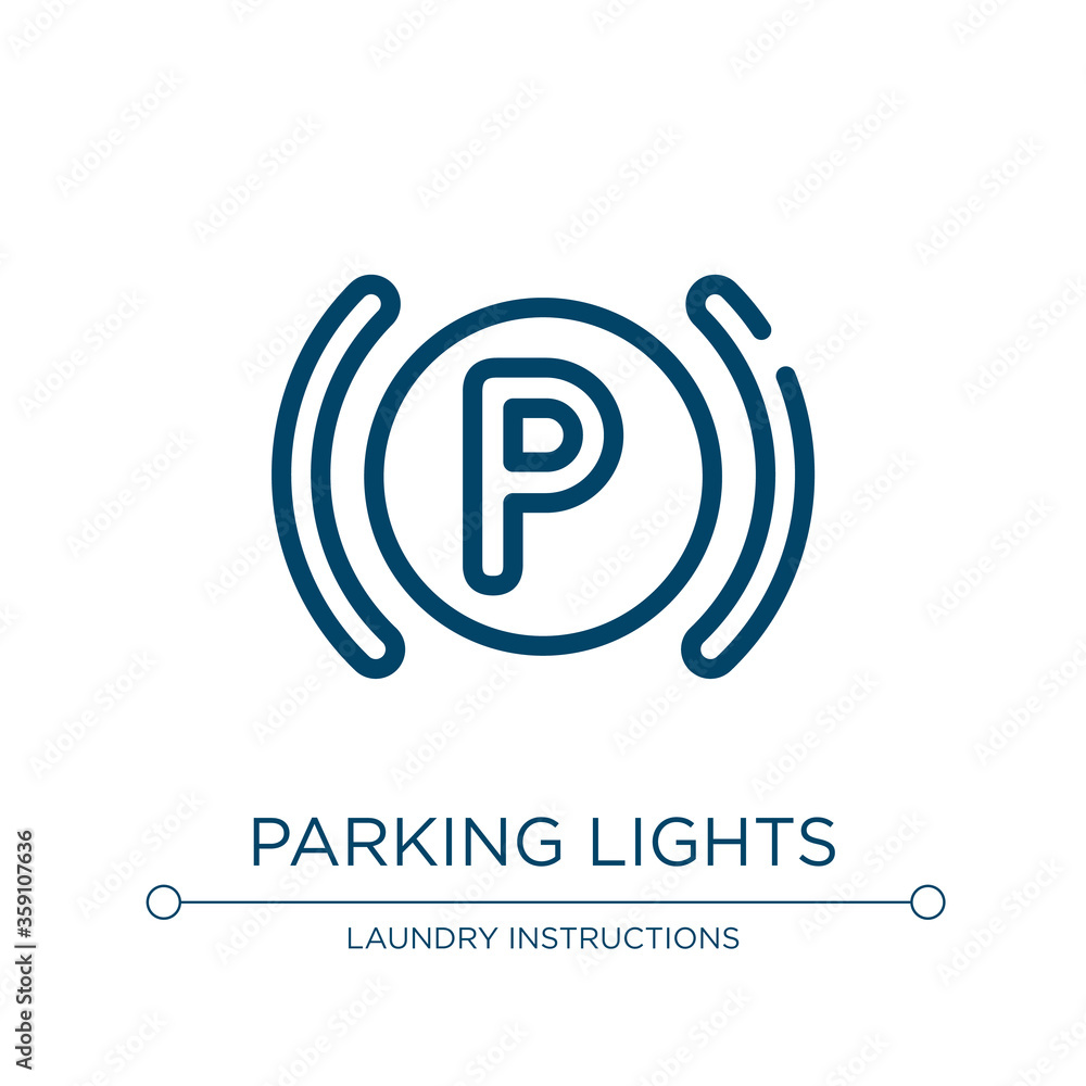 Poster parking lights icon. linear vector illustration from car dashboard signals collection. outline parki