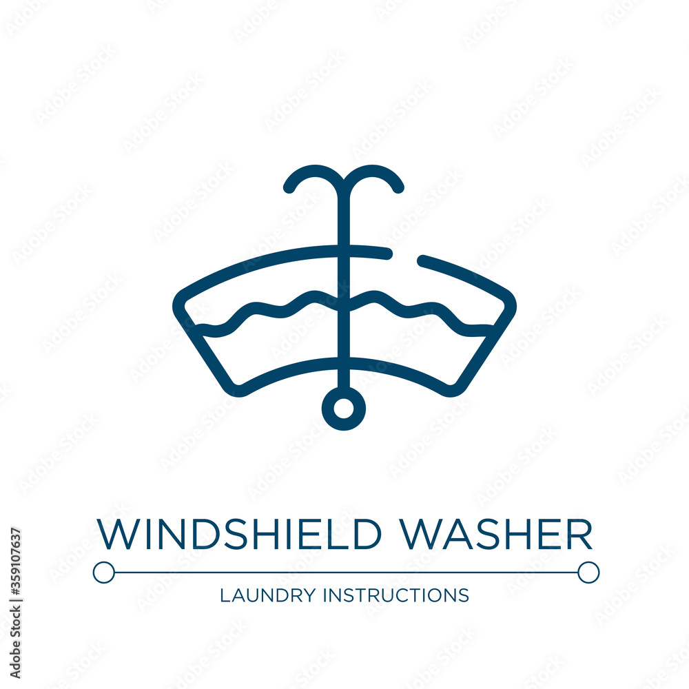 Poster windshield washer icon. linear vector illustration from car dashboard signals collection. outline wi