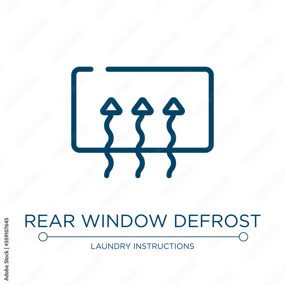 Poster rear window defrost icon. linear vector illustration from car dashboard signals collection. outline 