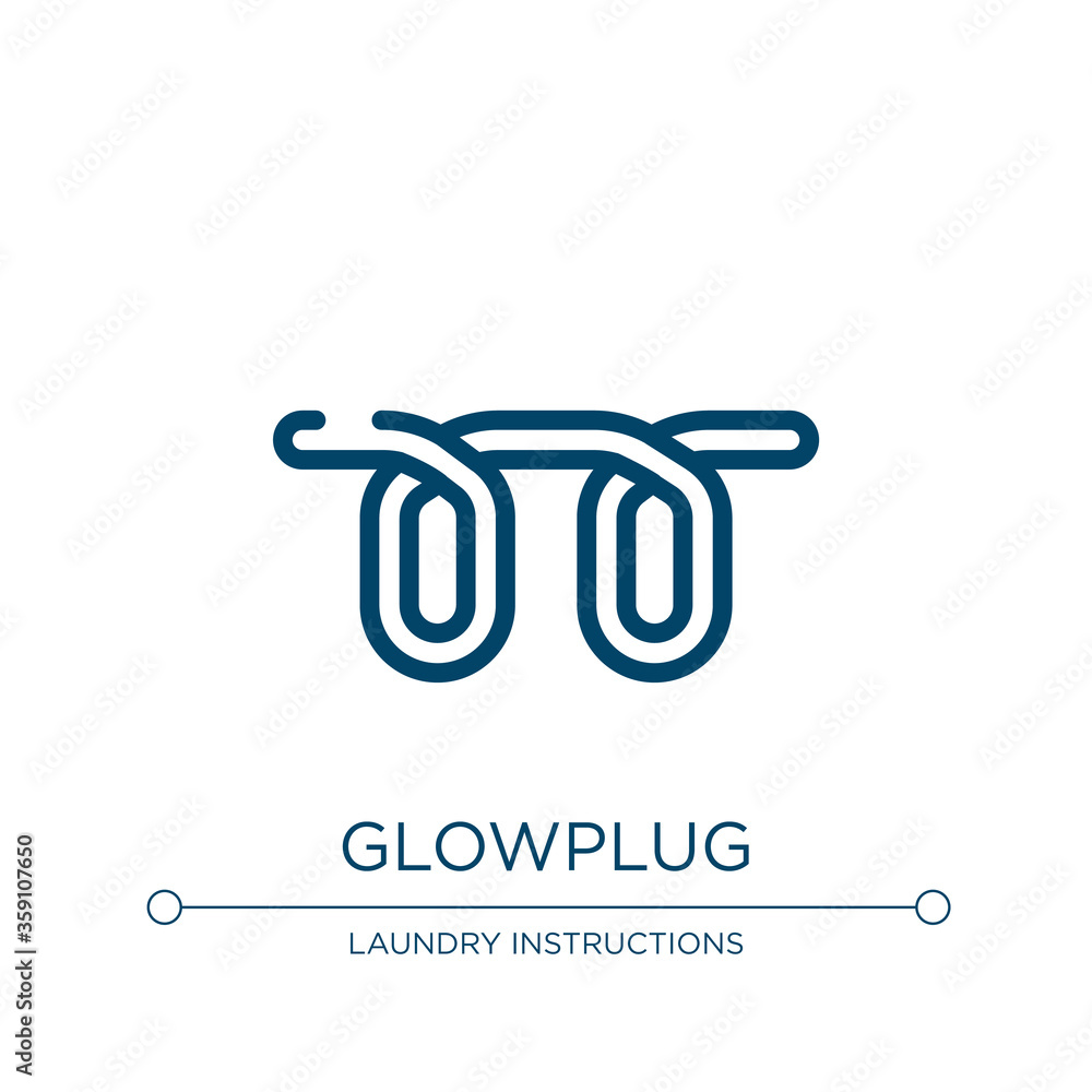 Poster glowplug icon. linear vector illustration from car dashboard signals collection. outline glowplug ic