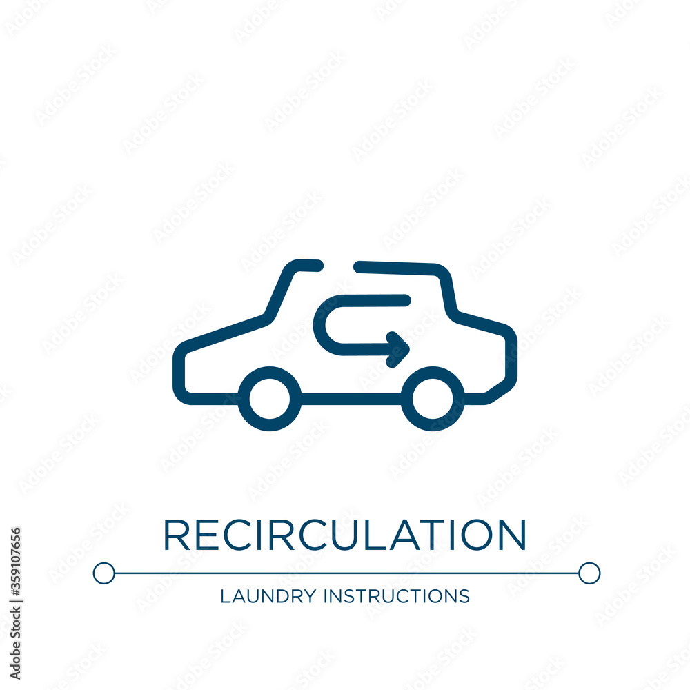 Aufkleber recirculation icon. linear vector illustration from car dashboard signals collection. outline recirc