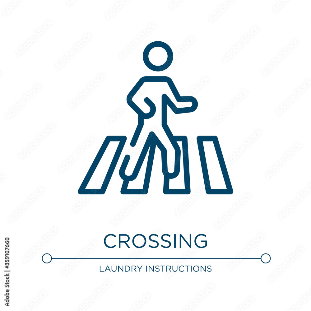Poster crossing icon. linear vector illustration from public spaces signals collection. outline crossing ic