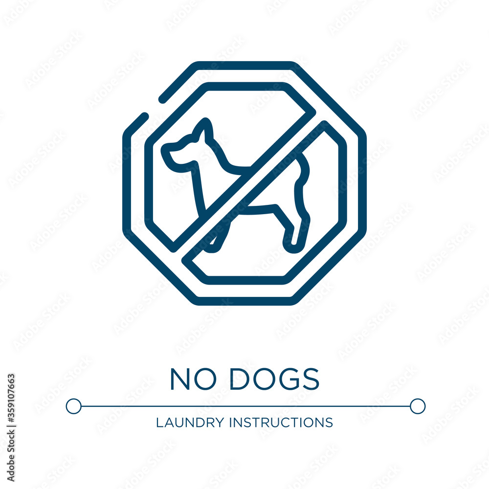 Poster no dogs icon. linear vector illustration from public spaces signals collection. outline no dogs icon