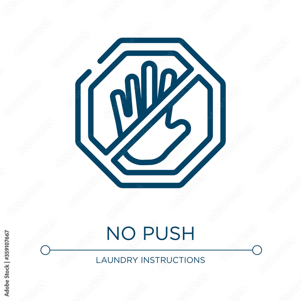 Poster no push icon. linear vector illustration from public spaces signals collection. outline no push icon