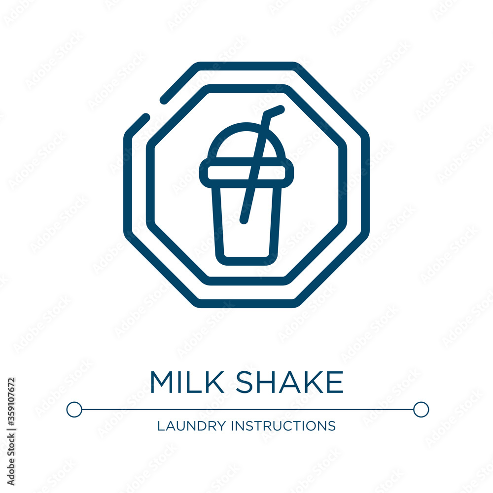 Poster milk shake icon. linear vector illustration from public spaces signals collection. outline milk shak
