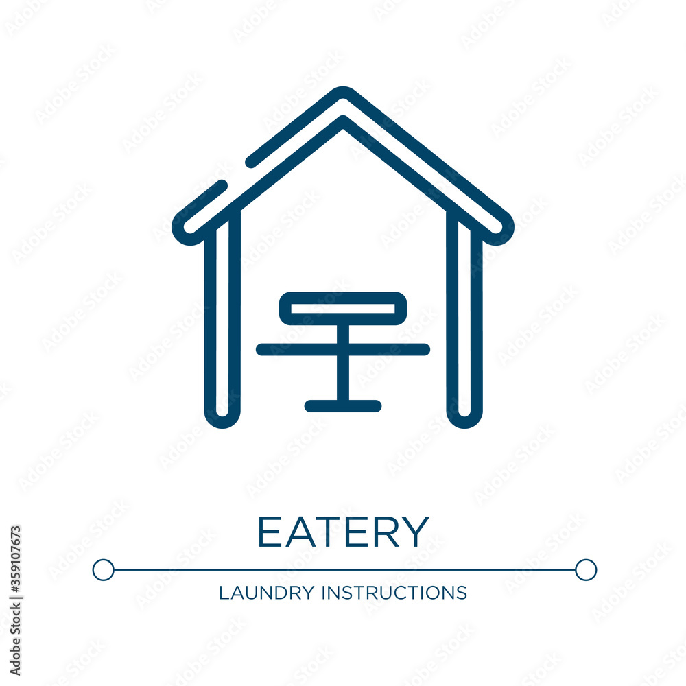 Poster eatery icon. linear vector illustration from public spaces signals collection. outline eatery icon v