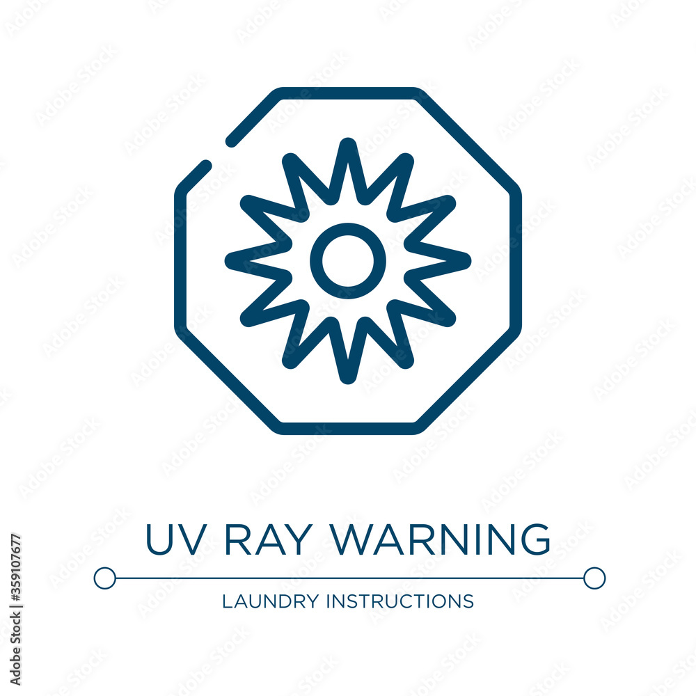 Poster uv ray warning icon. linear vector illustration from universal warning signals collection. outline u