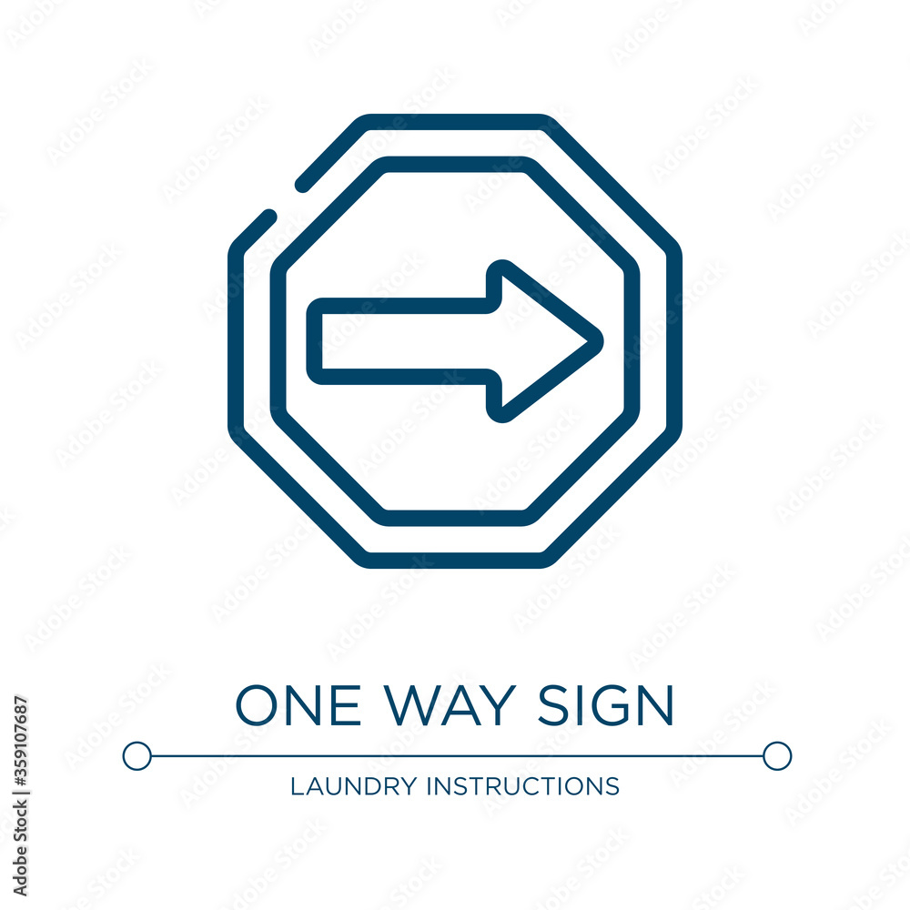 Poster one way sign icon. linear vector illustration from universal warning signals collection. outline one
