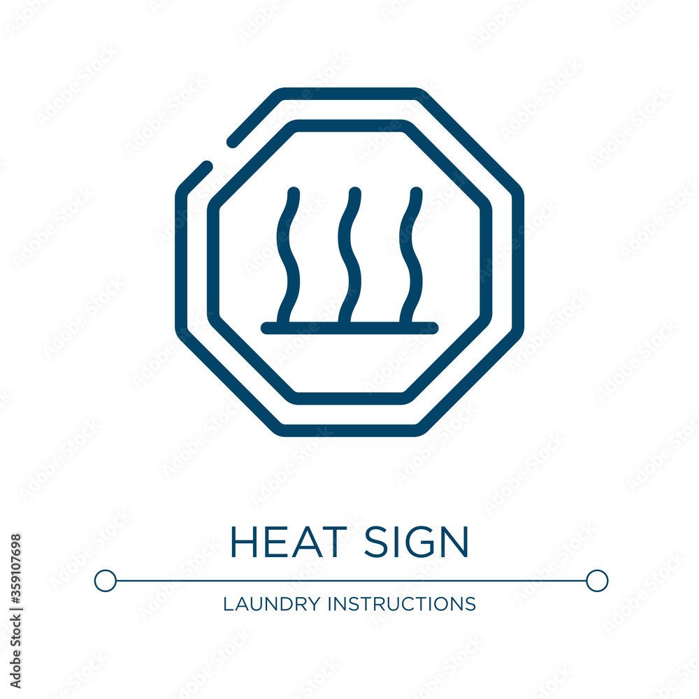 Poster heat sign icon. linear vector illustration from universal warning signals collection. outline heat s