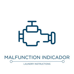 Malfunction indicador icon. Linear vector illustration from car dashboard signals collection. Outline malfunction indicador icon vector. Thin line symbol for use on web and mobile apps, logo, print