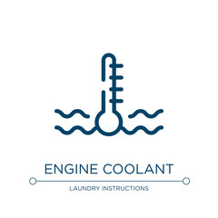 Engine coolant icon. Linear vector illustration from car dashboard signals collection. Outline engine coolant icon vector. Thin line symbol for use on web and mobile apps, logo, print media.