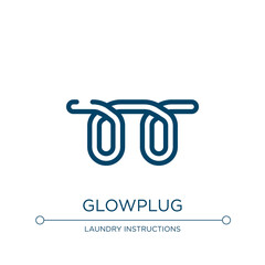 Glowplug icon. Linear vector illustration from car dashboard signals collection. Outline glowplug icon vector. Thin line symbol for use on web and mobile apps, logo, print media.
