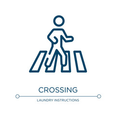 Crossing icon. Linear vector illustration from public spaces signals collection. Outline crossing icon vector. Thin line symbol for use on web and mobile apps, logo, print media.