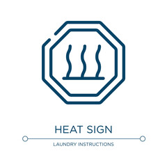 Heat sign icon. Linear vector illustration from universal warning signals collection. Outline heat sign icon vector. Thin line symbol for use on web and mobile apps, logo, print media.