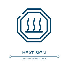 Heat sign icon. Linear vector illustration from universal warning signals collection. Outline heat sign icon vector. Thin line symbol for use on web and mobile apps, logo, print media.