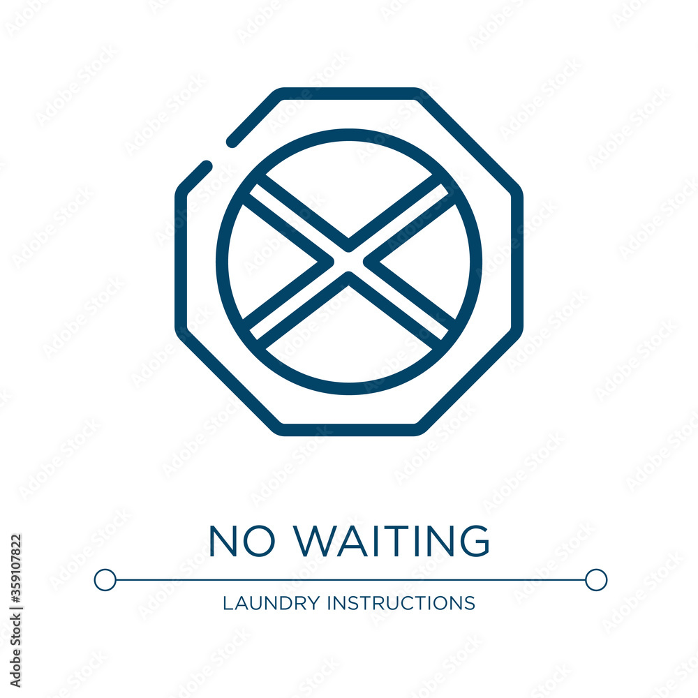 Poster no waiting icon. linear vector illustration from traffic signs collection. outline no waiting icon v