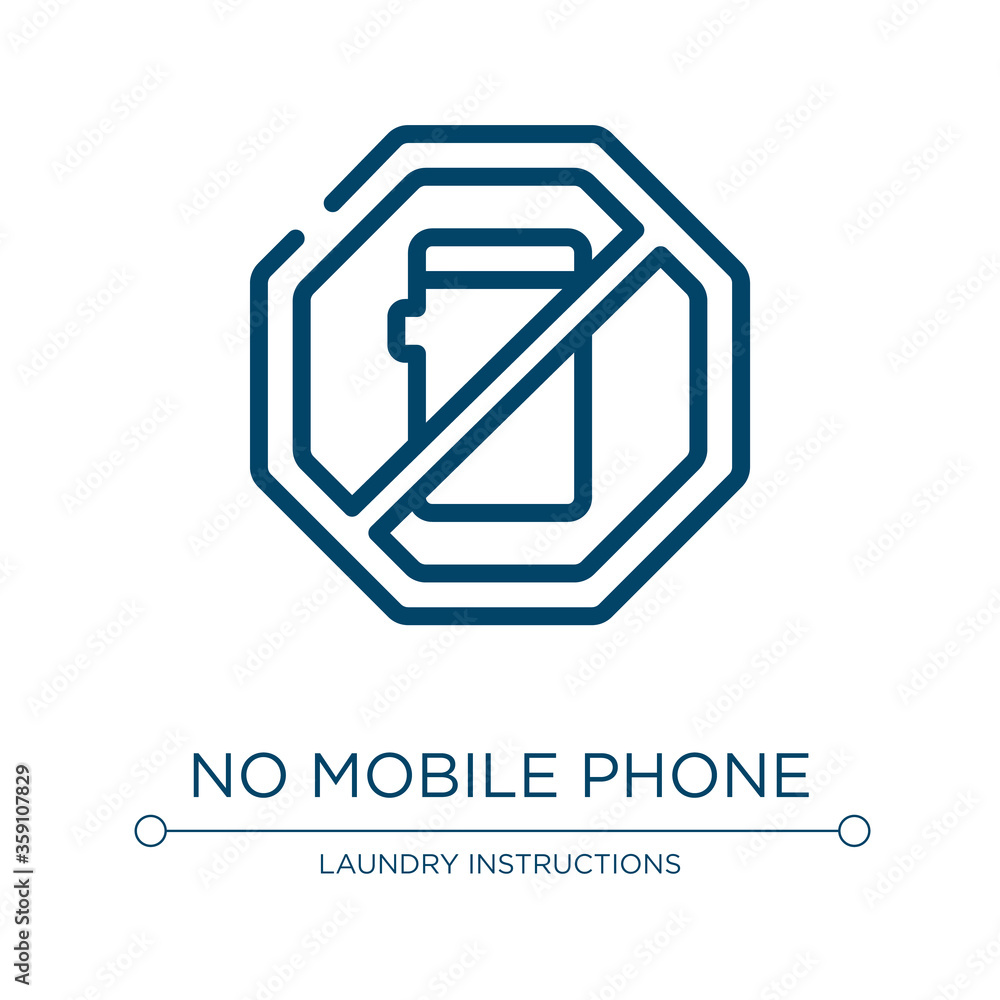 Poster no mobile phone icon. linear vector illustration from traffic signs collection. outline no mobile ph