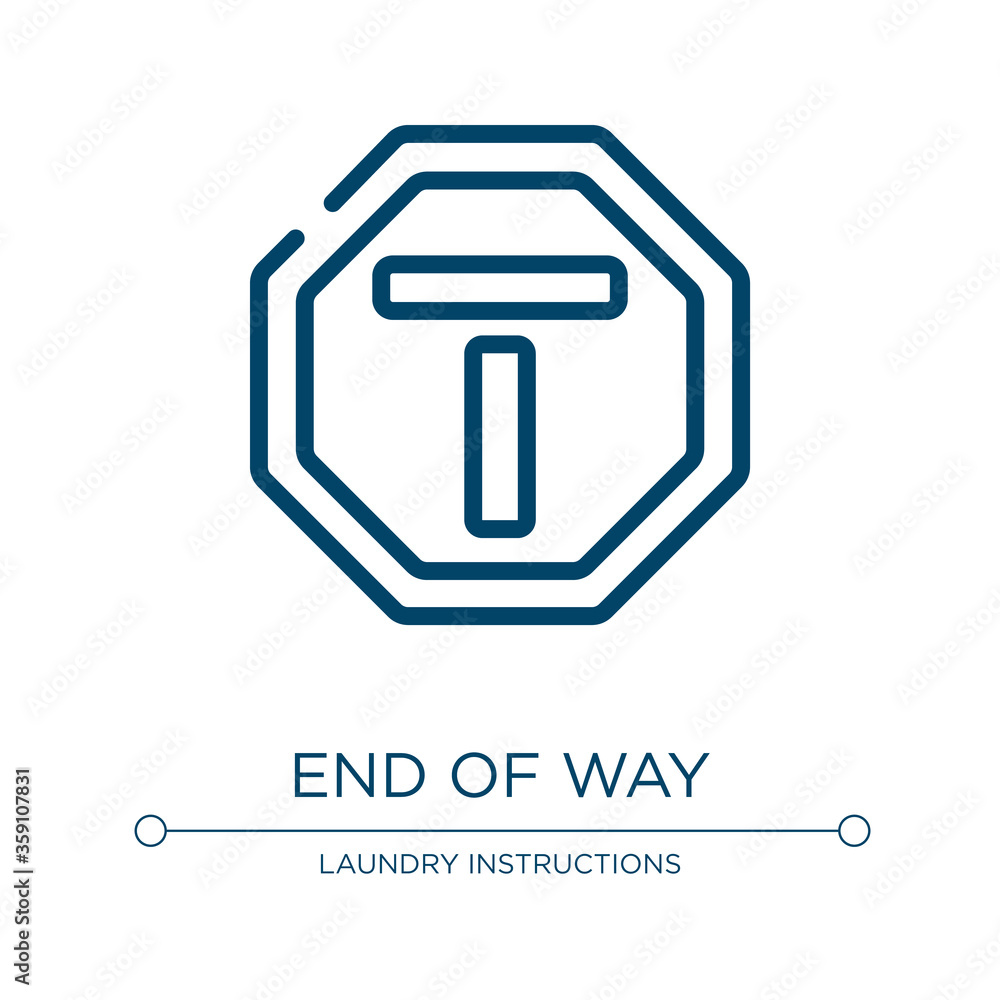 Poster end of way icon. linear vector illustration from traffic signs collection. outline end of way icon v