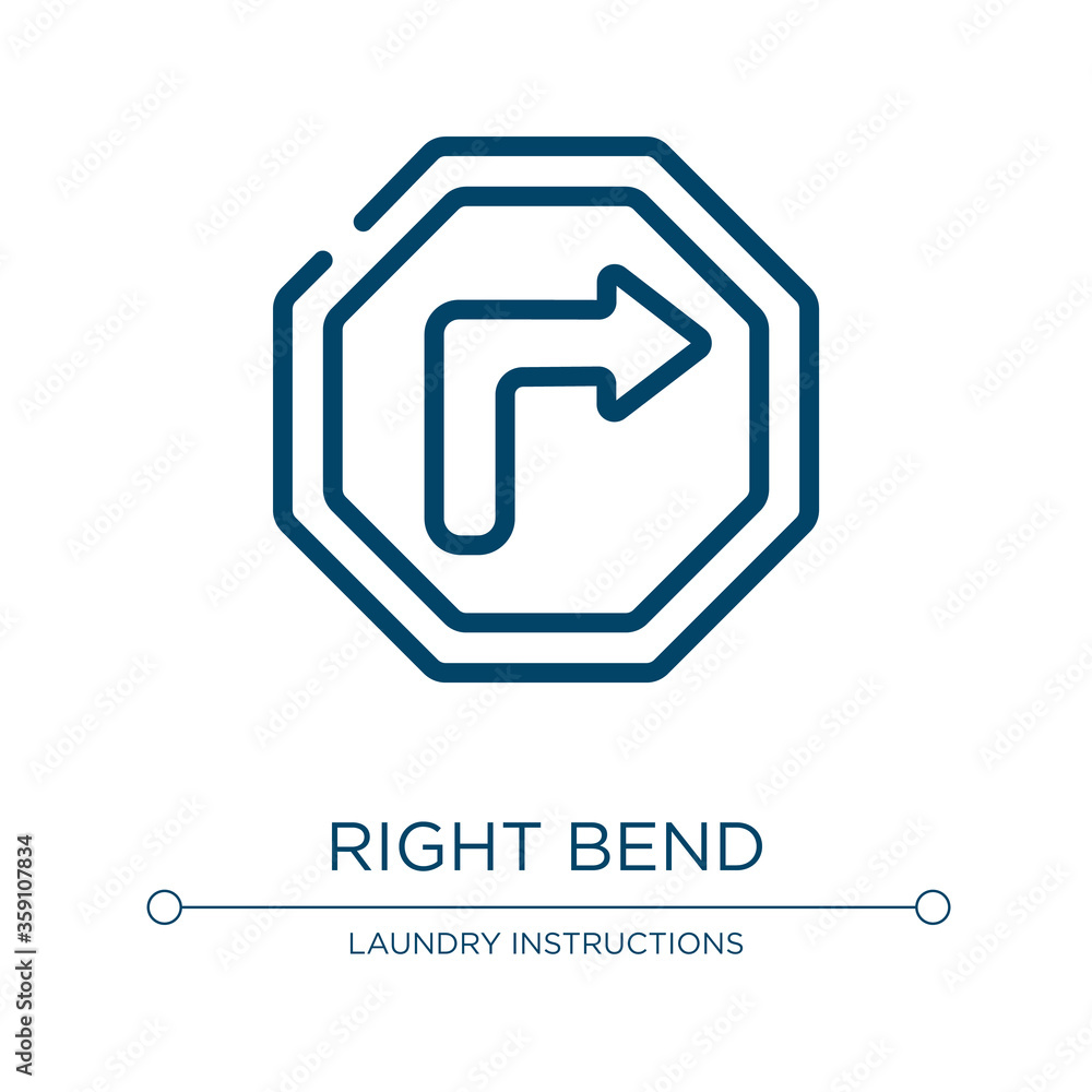 Aufkleber right bend icon. linear vector illustration from traffic signs collection. outline right bend icon v