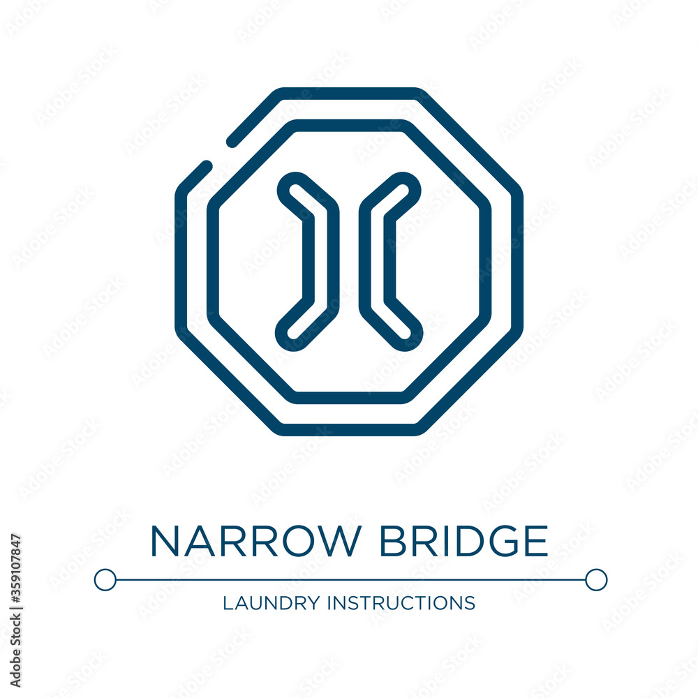 Poster narrow bridge icon. linear vector illustration from traffic signs collection. outline narrow bridge 