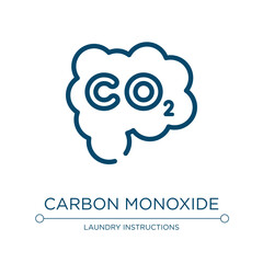 Carbon monoxide icon. Linear vector illustration from safety collection. Outline carbon monoxide icon vector. Thin line symbol for use on web and mobile apps, logo, print media.