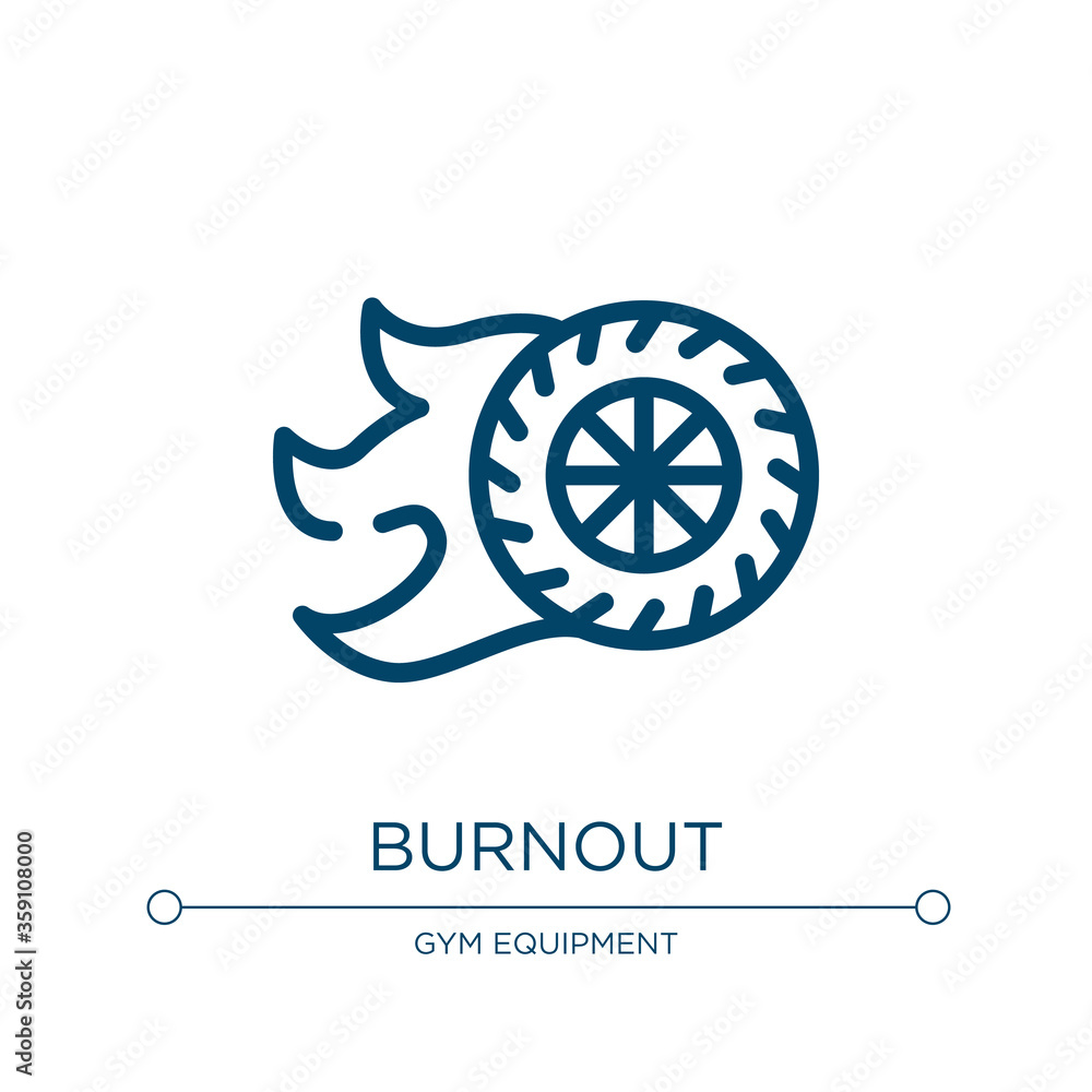 Poster burnout icon. linear vector illustration from racing collection. outline burnout icon vector. thin l
