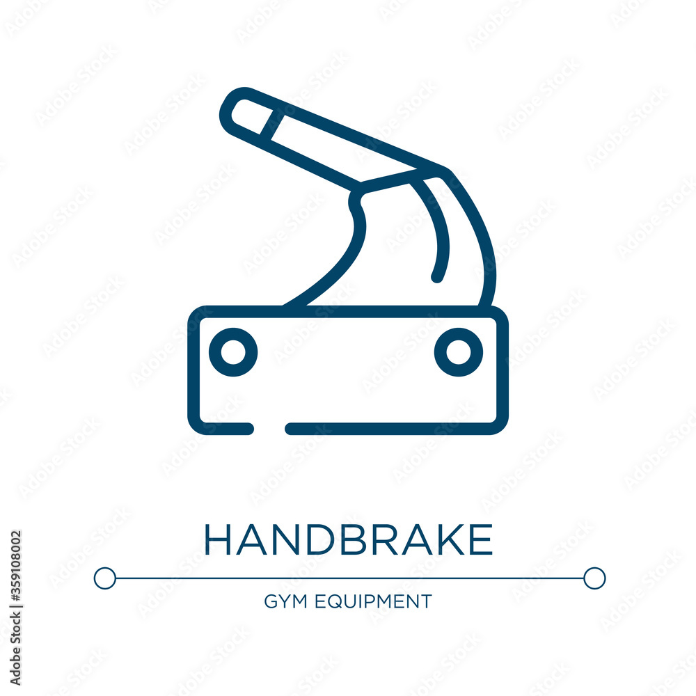 Poster handbrake icon. linear vector illustration from racing collection. outline handbrake icon vector. th