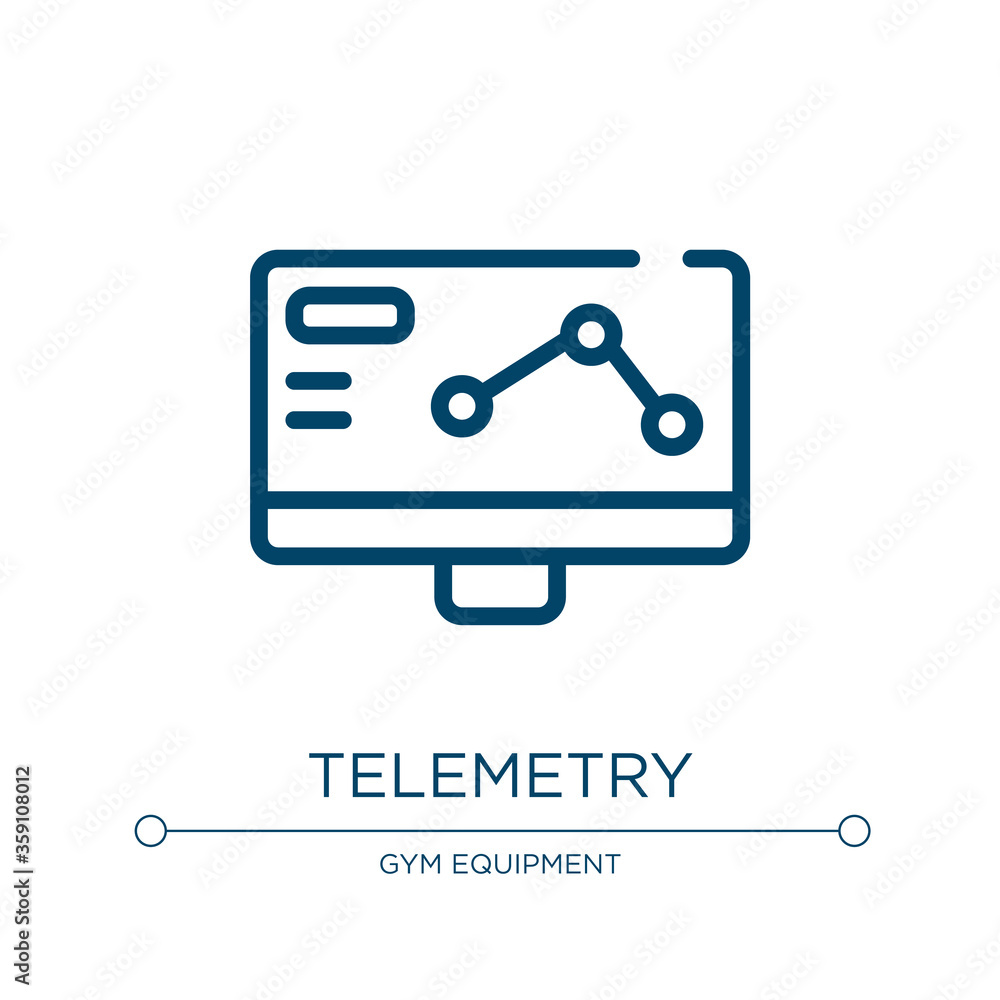 Poster telemetry icon. linear vector illustration from racing collection. outline telemetry icon vector. th
