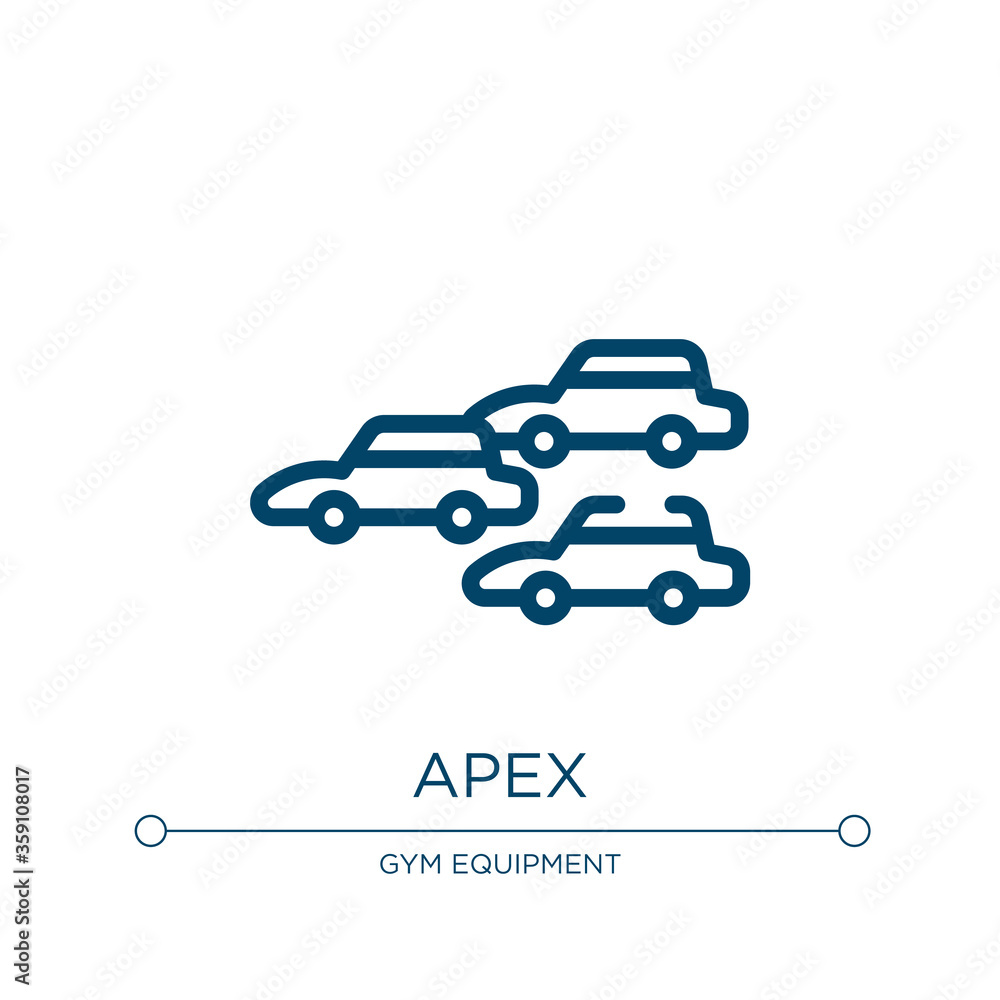 Poster apex icon. linear vector illustration from racing collection. outline apex icon vector. thin line sy