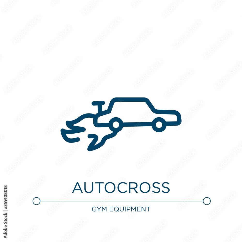 Poster autocross icon. linear vector illustration from racing collection. outline autocross icon vector. th