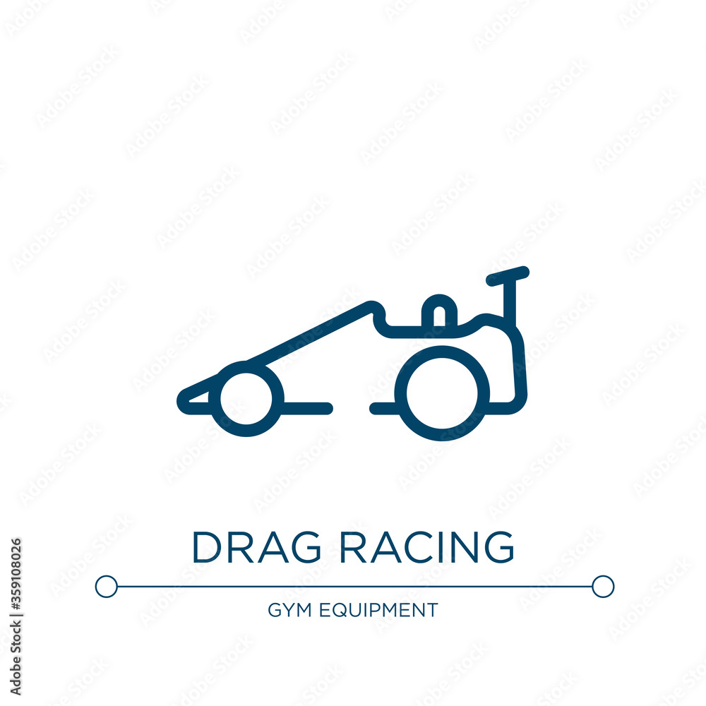 Poster drag racing icon. linear vector illustration from racing collection. outline drag racing icon vector