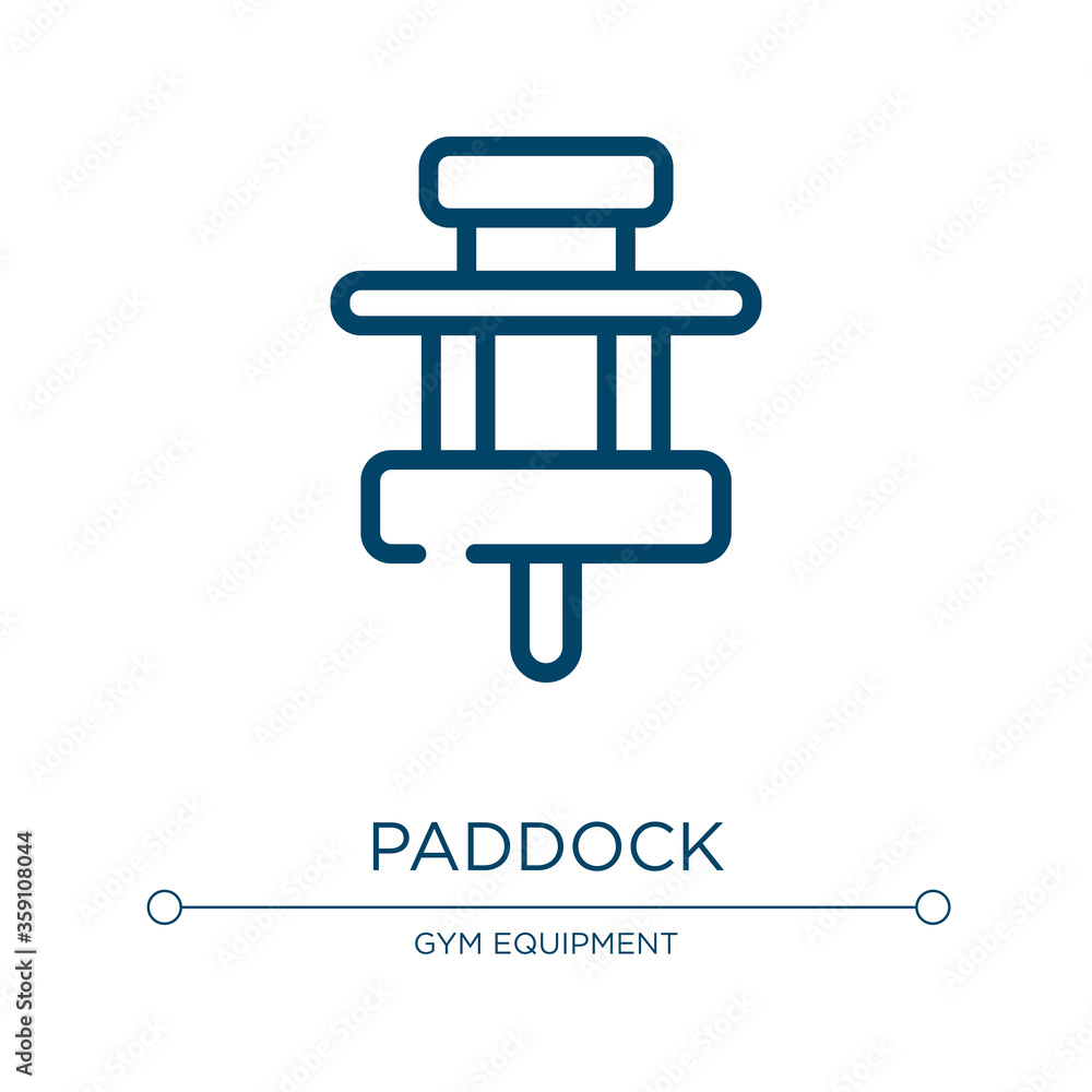 Poster paddock icon. linear vector illustration from racing collection. outline paddock icon vector. thin l