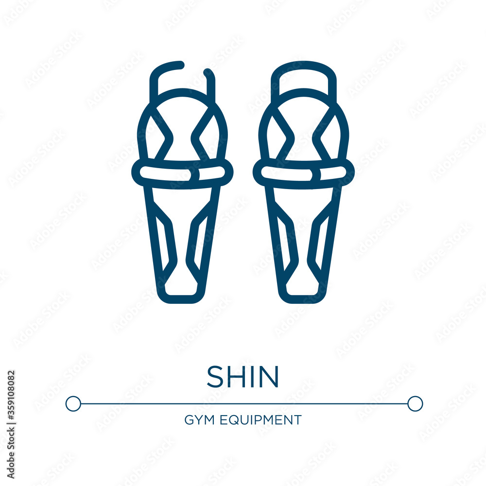 Poster shin icon. linear vector illustration from hockey collection. outline shin icon vector. thin line sy