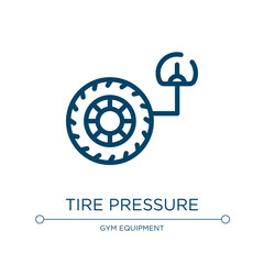 Tire pressure icon. Linear vector illustration from racing collection. Outline tire pressure icon vector. Thin line symbol for use on web and mobile apps, logo, print media.